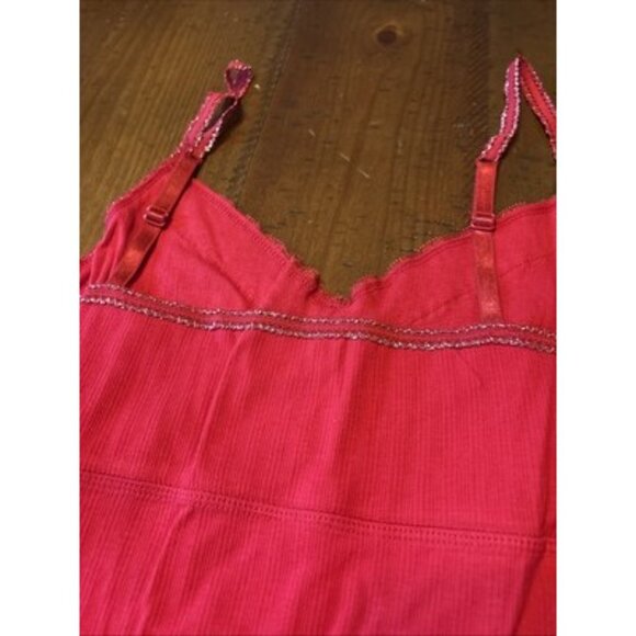 Retro Faded Glory Red Rib Lace Tank Size Large New Old Stock 90s2000 - Picture 8 of 8